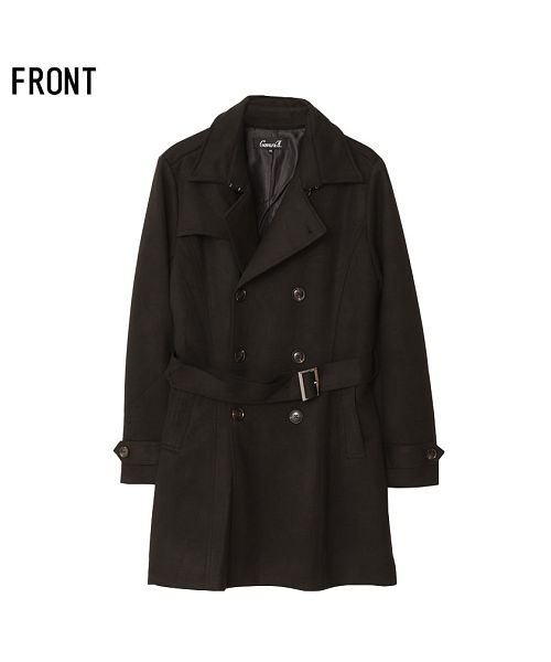 CavariA フェイクスウェードトレンチコート メンズ ロング 細身 フェイクスウェード スエード きれいめ カジュアル 秋 冬 【A】 フェイクスウェードトレンチコート メンズ ロング 細身 フェイクスウェード スエード きれいめ カジュアル