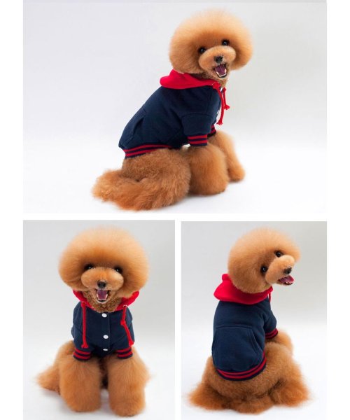 CLARAH　kids(クララキッズ)/ドッグウェア 犬服 パーカー トレーナー スタジャン ペット用品 わんこ わんちゃん ドッグ 洋服 秋冬 秋服 冬服 防寒 小型犬 中型犬  /img03