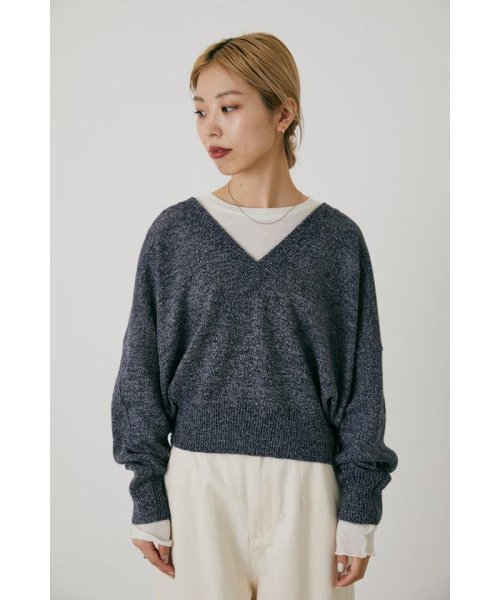 BLACK BY MOUSSY(ブラックバイマウジー)/melange knit tops/img01