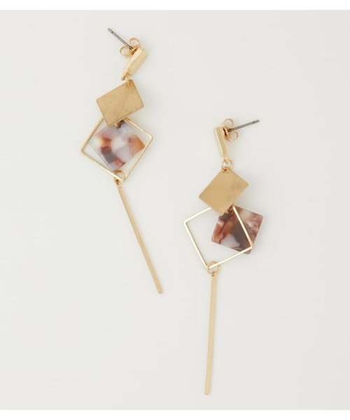 AZUL by moussy(アズールバイマウジー)/MARBLE×SQUARE METAL EARRINGS/img02