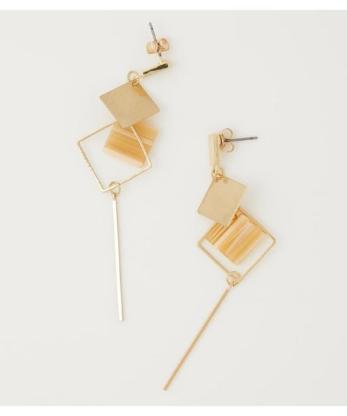 AZUL by moussy(アズールバイマウジー)/MARBLE×SQUARE METAL EARRINGS/img08