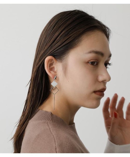 AZUL by moussy(アズールバイマウジー)/MARBLE×SQUARE METAL EARRINGS/img18