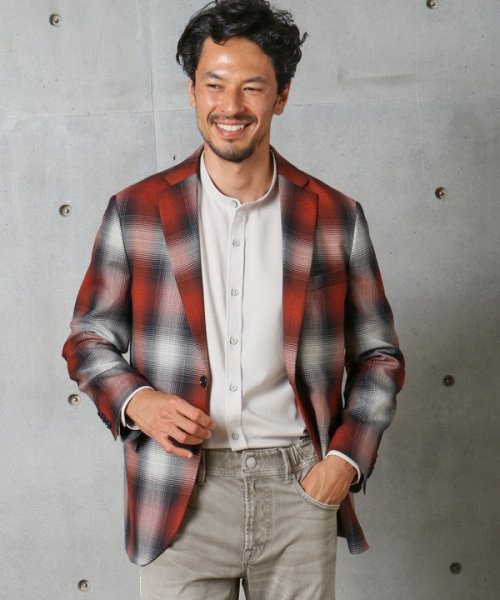 Men's Bigi(メンズビギ)/TWオンブレーストレッチジャケット fabric made in japan/img01