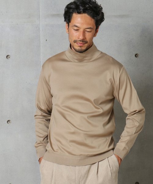 DISTINCTION MEN'S BIGI(ディスティンクションメンズビギ)/マーセライズジャージモックネックカットソー/img01