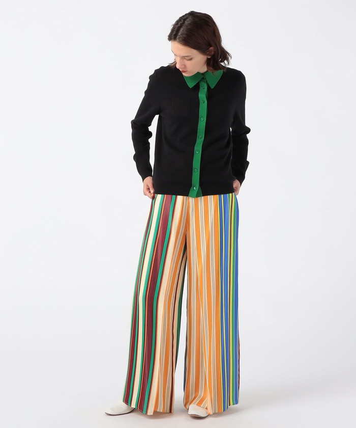 CABaN コットンカシミヤ バイカラーポロカーディガン 新 発売