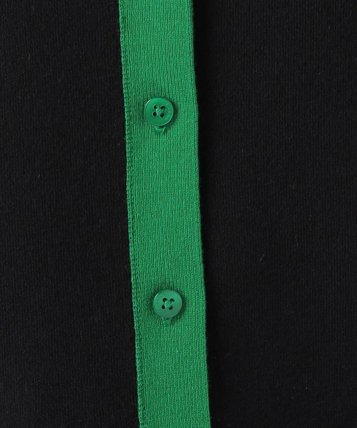 美品▲定価3.9万▲caban//コットンカシミヤ バイカラーポロカーディガン caban（キャバン）の「コットンカシミヤ バイカラーポロカーディガン