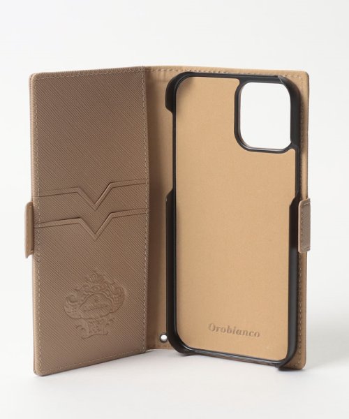 Orobianco（Smartphonecase）(オロビアンコ（スマホケース）)/スクエアプレート" PU Leather Book Type Case（iPhone 12/ 12 Pro）/img03