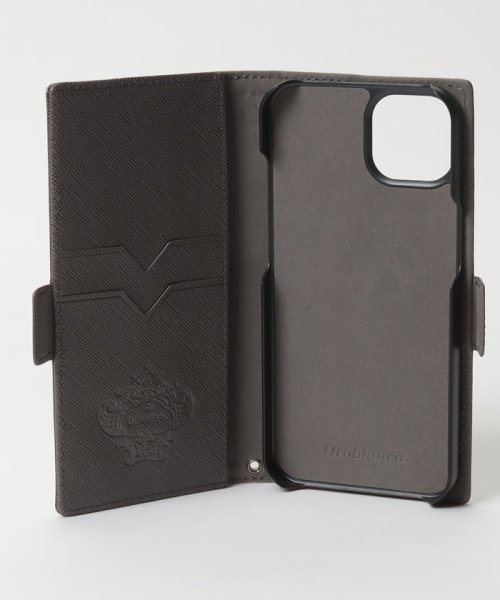 Orobianco（Smartphonecase）(オロビアンコ（スマホケース）)/スクエアプレート" PU Leather Book Type Case（iPhone 13）/img03