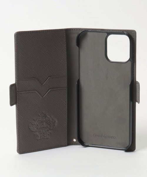 Orobianco（Smartphonecase）(オロビアンコ（スマホケース）)/スクエアプレート" PU Leather Book Type Case（iPhone 12/ 12 Pro）/img03