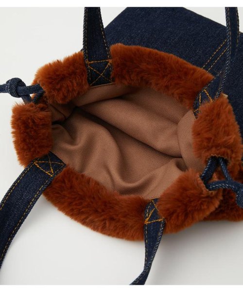 RODEO CROWNS WIDE BOWL(ロデオクラウンズワイドボウル)/FAUX FUR DENIM 巾着/img06