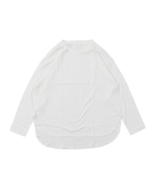 Fashion Letter(ファッションレター)/[M－L]無地 白 ロンT カットソー 長袖 レディース レイヤード 重ね着 トップス ルーズTシャツ 綿 コットン ロングTシャツ スリット ラウンドヘム 大/img21