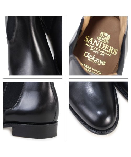 SANDERS(サンダース)/SANDERS サンダース ミリタリー サイドゴア ブーツ チェルシーブーツ ビジネス メンズ BUCHAREST ブラック 1554B/img01