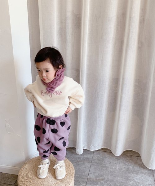 aimoha(aimoha（アイモハ）)/【aimoha－KIDS－】韓国子供服 ドット柄暖かい裏フリーススウェットパンツ/img15