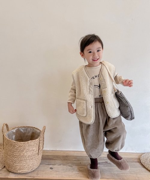 aimoha(aimoha（アイモハ）)/【aimoha－KIDS－】韓国子供服 暖かいパイピングボアベスト/img01