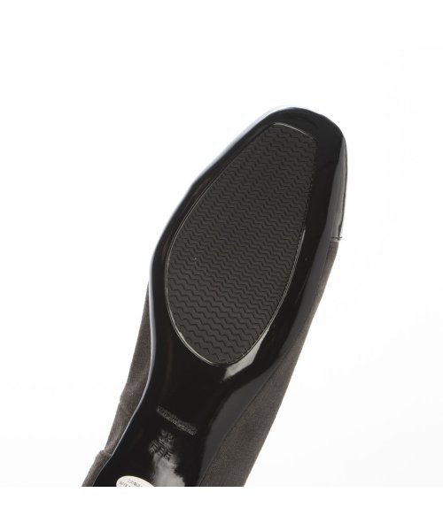 【3E】ローヒールスクエアパンプス 3E 本革