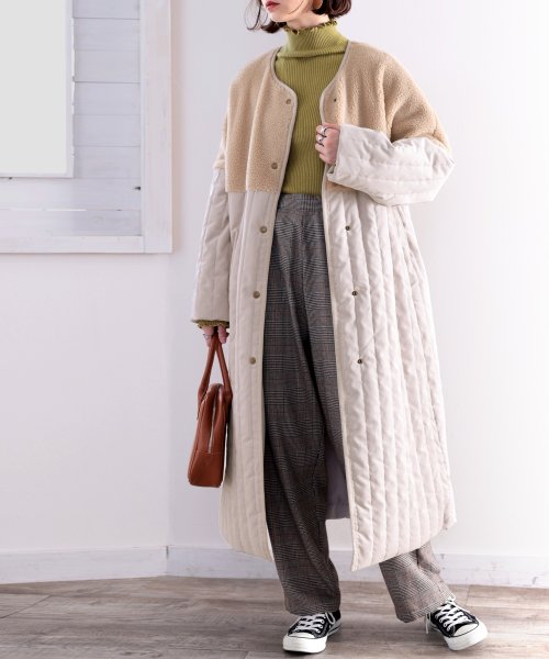 セール すっぽり 暖か ボア切り替えフェザーキルティングコート クラシカルエルフ Classical Elf Magaseek