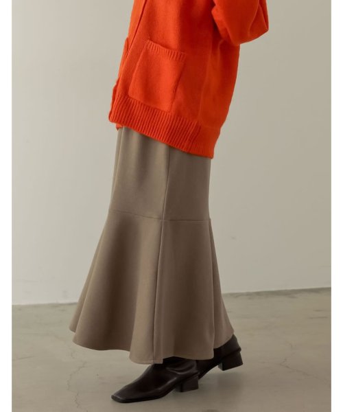 Re:EDIT(リエディ)/[低身長/高身長サイズ有]軽くて暖かいリサイクルストレッチ起毛圧縮ニットソーマーメイドスカート/img10
