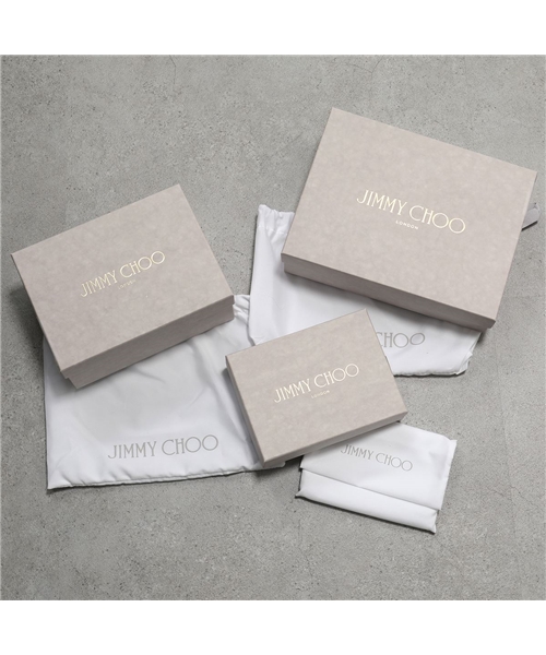 【Jimmy Choo(ジミーチュウ)】NEMO UUR レザー スタースタッズ 三つ折り財布 ミニ財布 豆財布 GUN-METAL/DARK-SILVER