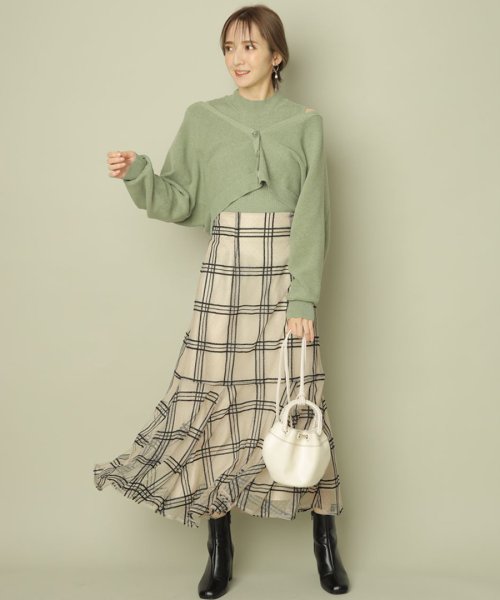 ドットチェックチュールスカート(10022544N) | リランドチュール  