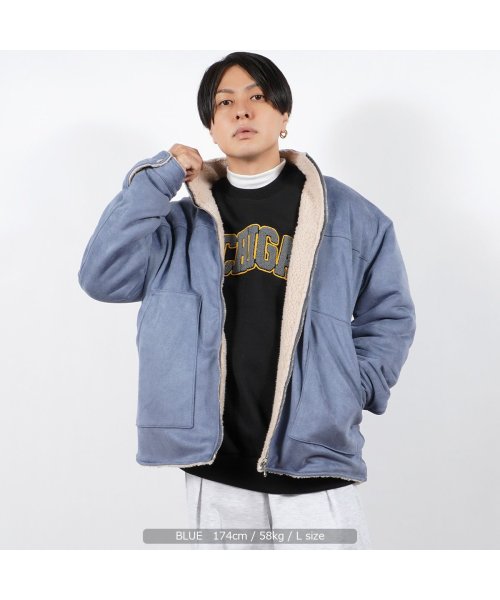 1111clothing(ワンフォークロージング)/スエード ジャケット メンズ ボア ブルゾン レディース◆スエード×ボア リバーシブル ブルゾン◆スウェード アウター ボアジャケット ボアブルゾン ムートン /img13