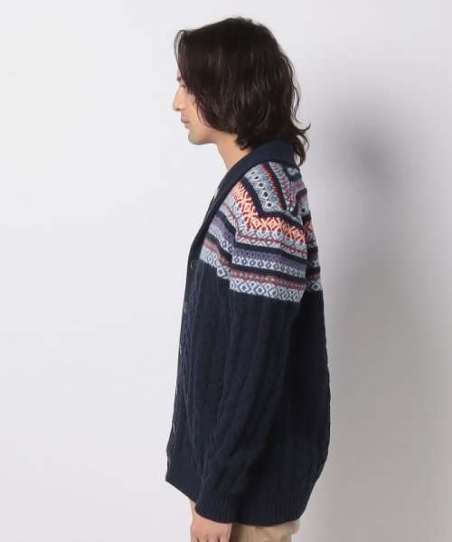 BENETTON (mens)(ベネトン（メンズ）)/ウールノルディック柄ショールニットカーディガン/img10