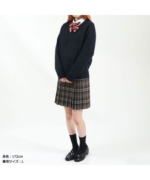 EASTBOY(イーストボーイ)/イーストボーイ セーター EASTBOY ラムウールプルオーバー7Ｇ 定番 Vネック 学生 女子 中学生 女子高生 高校生 2206502/img05