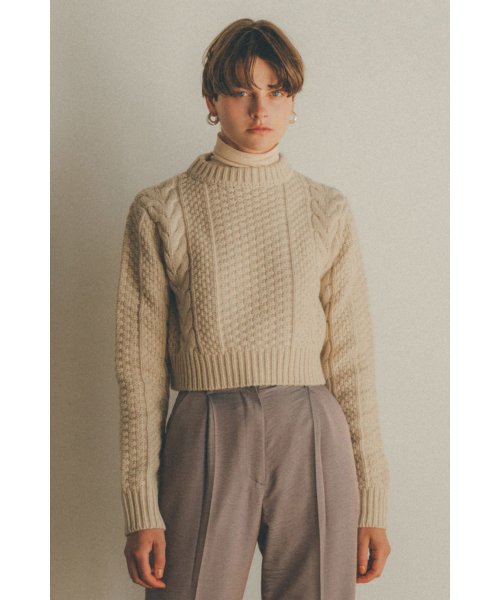 CLANE(クラネ)/TINY CABLE KNIT TOPS/img01