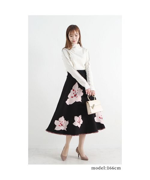 Sawa a la mode(サワアラモード)/愛らしい桜のニットフレアスカート/img01