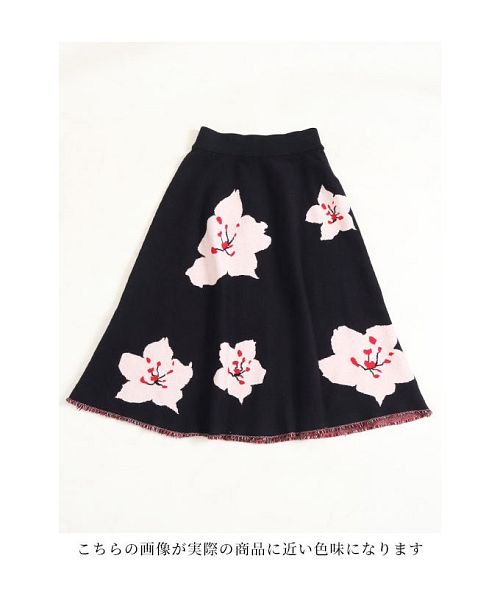 Sawa a la mode(サワアラモード)/愛らしい桜のニットフレアスカート/img04
