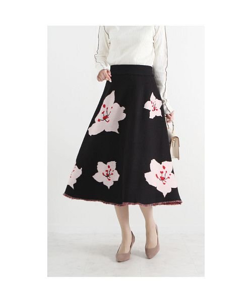 Sawa a la mode(サワアラモード)/愛らしい桜のニットフレアスカート/img15