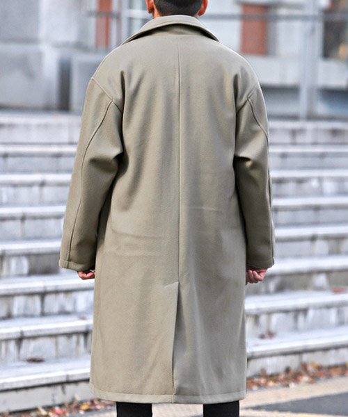 セール ラグスタイル Luxstyle ストレッチメルトンロングチェスターコート コート メンズ チェスター メルトン ストレッチ Bitter ビター系 Magaseek