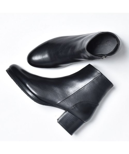 SVEC(シュベック)/ブーツ メンズ ショートブーツ 本革 ハイヒール サイドジップブーツ ヒールブーツ レザーブーツ おしゃれ レザー 革靴 皮靴 ブランド endevice/img02