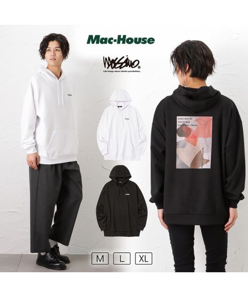 MAC HOUSE(men)(マックハウス（メンズ）)/MOSSIMO モッシモ ポンチ素材 プリントパーカー 2173－1801/img01