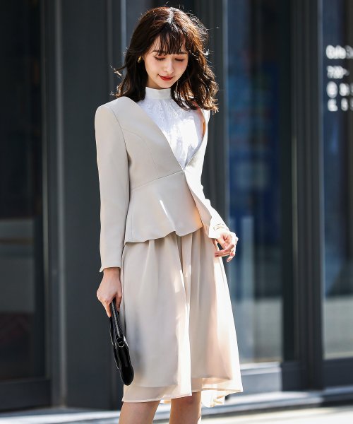 セレモニースーツ レディース 2点セット レース ワンピース 大きいサイズ 入園式 卒園式 入学式 卒業式 ママ 母 服 セットアップ 同窓会 ママスーツ 七五 スーツセットアップ MY1242986609(9524円)