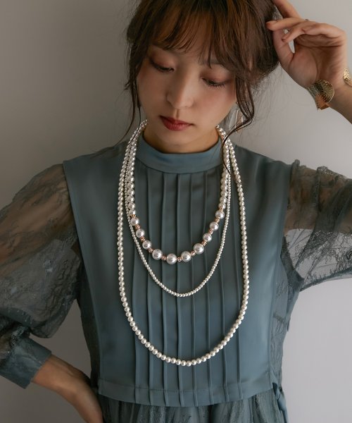 ネックレス レディース パール 結婚式 アクセサリー 3連 3連ネックレス パールネックレス プレゼント ジュエリー パーティー 大人 フォーマル 二次会 お呼 ニアナ Niana Magaseek