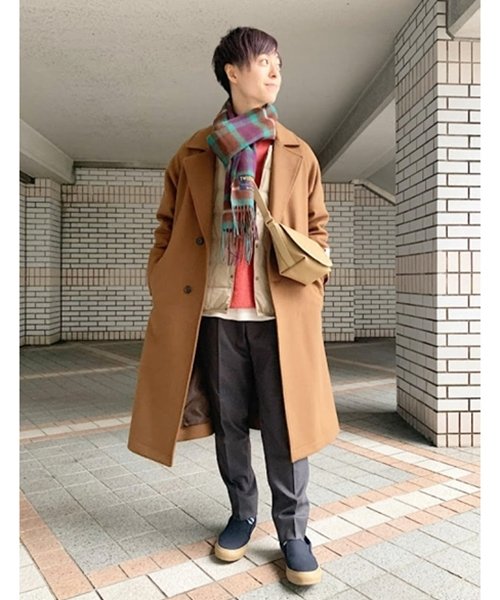 セール Ships Any Sorona混 ストレッチ オーバーサイズ メルトンチェスターコート シップス エニィ メンズ Ships Any Mens Magaseek