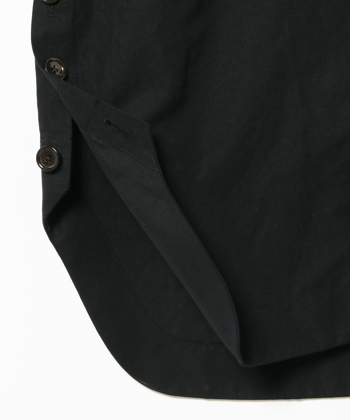 【新品】デミルクス ビームス  D C/LハイカウントVネックコート ブラック着丈925身幅655ゆき69