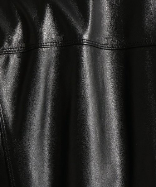 【ex/tra】スタンドカラーレザーブルゾン 