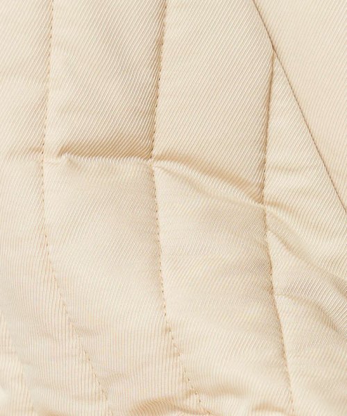 キルティングノーカラーコート 