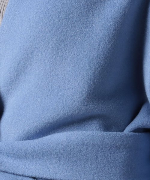 ノーカラーロングコート 