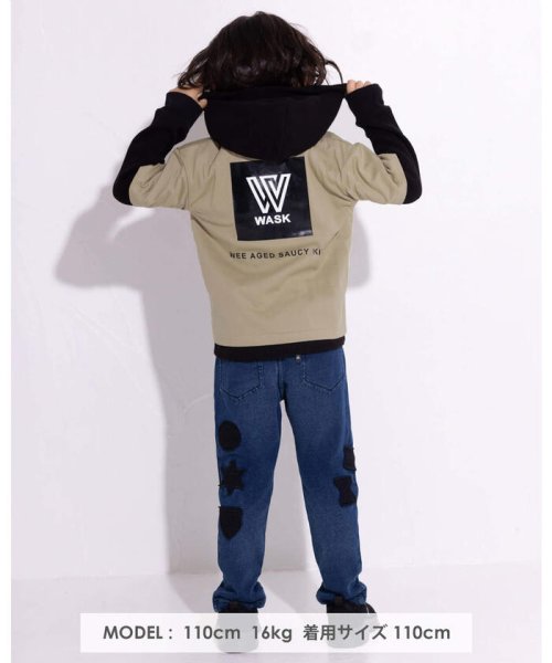 WASK(ワスク)/カンガルーポケット 天竺 Tシャツ + フーディー ワッフル Tシャツ セット /img01