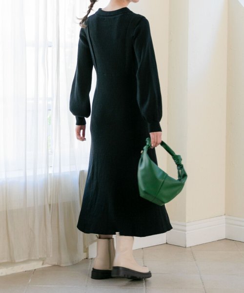 衿付きフレアニットワンピース アルシーヴ Archives Magaseek