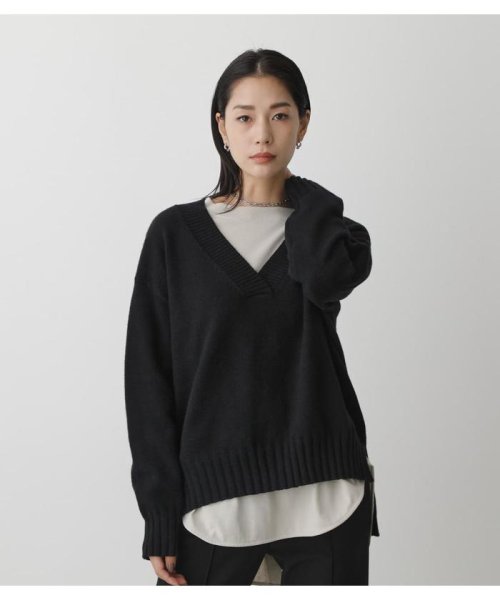 AZUL by moussy(アズールバイマウジー)/DEEP V／N KNIT TOPS/img01