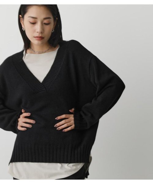 AZUL by moussy(アズールバイマウジー)/DEEP V／N KNIT TOPS/img02