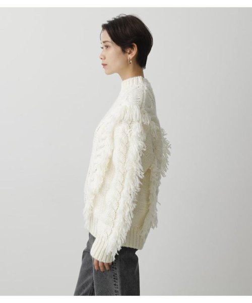 AZUL by moussy(アズールバイマウジー)/FRINGE CABLE KNIT TOPS/img05