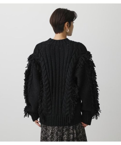 AZUL by moussy(アズールバイマウジー)/FRINGE CABLE KNIT TOPS/img15