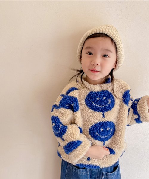 aimoha(aimoha（アイモハ）)/【aimoha－KIDS－】韓国子供服 スマイル柄暖かいボアスウェット/img05