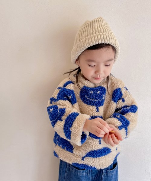 aimoha(aimoha（アイモハ）)/【aimoha－KIDS－】韓国子供服 スマイル柄暖かいボアスウェット/img06