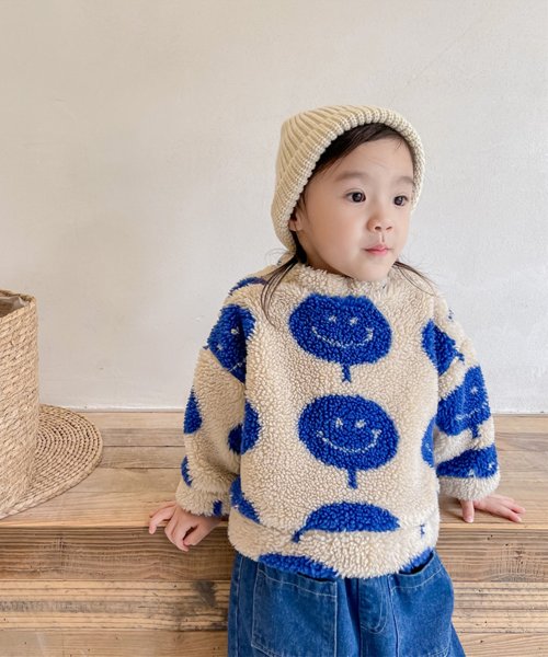aimoha(aimoha（アイモハ）)/【aimoha－KIDS－】韓国子供服 スマイル柄暖かいボアスウェット/img08