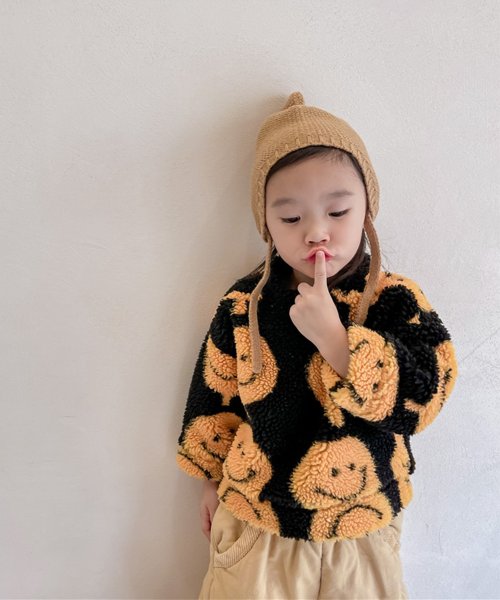 aimoha(aimoha（アイモハ）)/【aimoha－KIDS－】韓国子供服 スマイル柄暖かいボアスウェット/img10